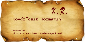 Kovácsik Rozmarin névjegykártya